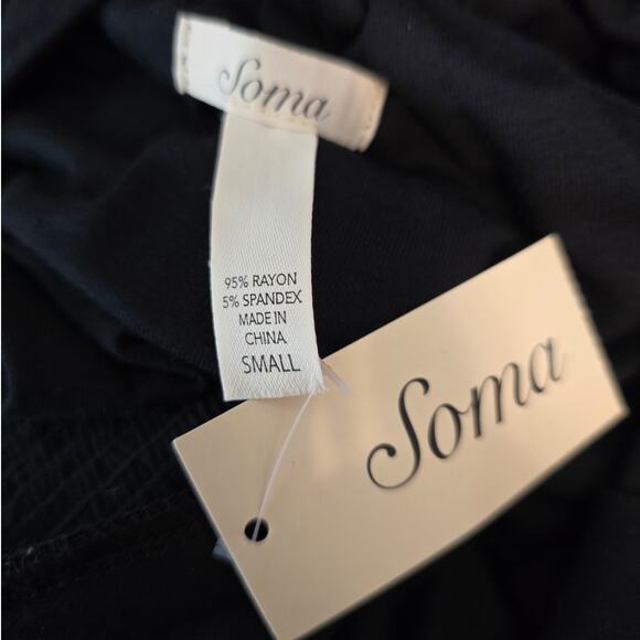 Soma Black Gray Designed Stitching Women's Soft Comfortable Maxi Dress S NWT - Picture 4 of 5